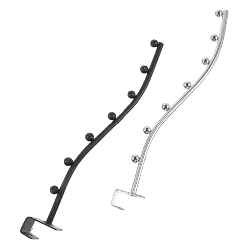 FUNNETOYU 2 Stück Garderobenhaken Edelstahl Perlen Kleiderhaken Mattlackiert ohne Bohren für Kleidungsladen Platzsparend Robust und Einfach zu Montieren in Schwarz und Silber FUNNETOYU 2 Stück Garderobenhaken Edelstahl Perlen Kleiderhaken Mattlackiert ohne Bohren für Kleidungsladen Platzsparend Robust und Einfach zu Montieren in Schwarz und Silber von FUNNETOYU