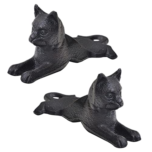 FUNNETOYU 2 Stück Gusseisen Türkeil Katzenform Winddicht Schwerlast Türstopper Retro Design Für Holz Fliesen Teppich Boden Wohnzimmer Schlafzimmer von FUNNETOYU