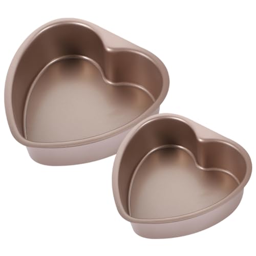 FUNNETOYU 2 Stück Herzförmige Backform aus Teiliges und Hitzebeständig Abnehmbar Wiederverwendbar für Kuchen Mousse Kekse Hochzeit Party Haushalt von FUNNETOYU