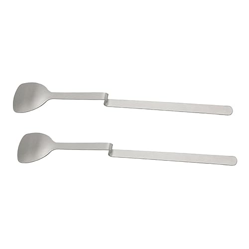 FUNNETOYU 2 Stück Honiglöffel Gebogener Griff Multifunktional Rutschfest Hygienisch für Kalte Getränke und Dessert Praktische Espressolöffel zum Kaffeerühren Langlebig und Poliert von FUNNETOYU