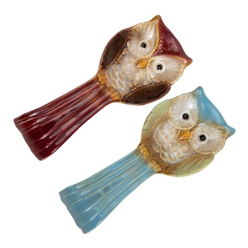 FUNNETOYU 2 Stück Keramik Löffelhalter Eulen Design Küchenhelfer Löffelablage Rot Blau Kreativ Praktisch für Saubere Kochumgebung und Dekorative Tischdeko FUNNETOYU 2 Stück Keramik Löffelhalter Eulen Design Küchenhelfer Löffelablage Rot Blau Kreativ Praktisch für Saubere Kochumgebung und Dekorative Tischdeko von FUNNETOYU