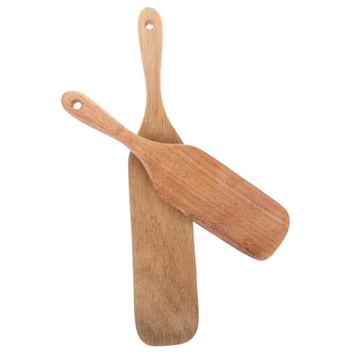 FUNNETOYU 2stücke Teiliges Holz-küchenutensilien Multifunktionale Rührlöffel Und Pfannenwender Aus Natürlichem Holz Zum Mischen Servieren Und Kochen Hitzebeständig Und Langlebig von FUNNETOYU