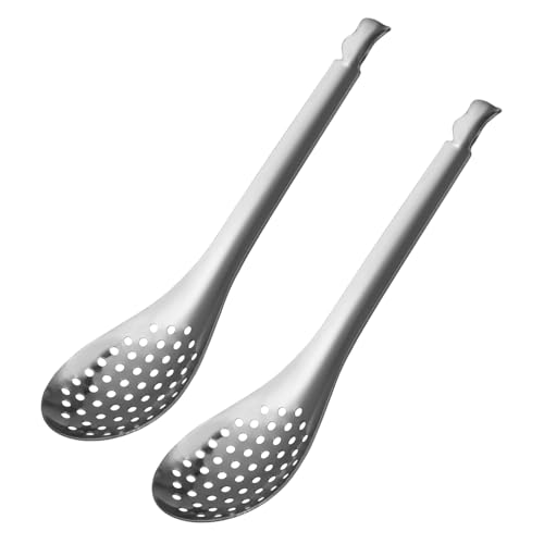 FUNNETOYU 2 Stück Löffel mit Sieb Praktische Küchenhelfer für Effizientes Kochen für Caviar und Saucen Silber FUNNETOYU 2 Stück Löffel mit Sieb Praktische Küchenhelfer für Effizientes Kochen für Caviar und Saucen Silber von FUNNETOYU