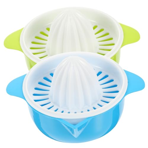 FUNNETOYU 2 Stück Manuelle Fruchtpresse Teiliges Kompakt Leicht Saftpresse für Zitrusfrüchte und Wassermelonen mit Ausgießer Einfach zu Reinigen Sicher für Erwachsene Zufällige Farbe von FUNNETOYU