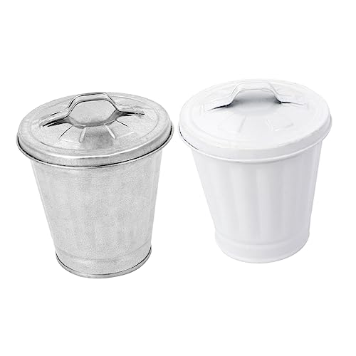 FUNNETOYU 2 Stück Mini Abfalleimer mit Deckel Kompakter Mülleimer für Tisch und Büro als Aufbewahrungstopf für Blumen oder Abfälle Stylisches Design Weiß und Naturfarbe FUNNETOYU 2 Stück Mini Abfalleimer mit Deckel Kompakter Mülleimer für Tisch und Büro als Aufbewahrungstopf für Blumen oder Abfälle Stylisches Design Weiß und Naturfarbe von FUNNETOYU
