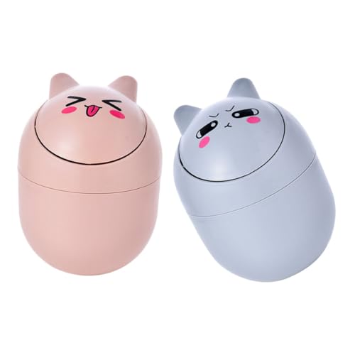 FUNNETOYU 2 Stück Mini Desktop Mülleimer mit Süßem Design Platzsparender Tischabfallbehälter aus Leichtem Kunststoff Praktisch für Büro Küche Zuhause für Papiermüll und Kleine Abfälle FUNNETOYU 2 Stück Mini Desktop Mülleimer mit Süßem Design Platzsparender Tischabfallbehälter aus Leichtem Kunststoff Praktisch für Büro Küche Zuhause für Papiermüll und Kleine Abfälle von FUNNETOYU
