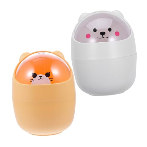 FUNNETOYU 2 Stück Mini Mülleimer mit Deckel Cartoon Design Kleiner Tischabfallbehälter für Büro Küche Auto Kompakter Abfallkorb für Kleine Müllentsorgung Leicht zu Reinigen Praktisch und FUNNETOYU 2 Stück Mini Mülleimer mit Deckel Cartoon Design Kleiner Tischabfallbehälter für Büro Küche Auto Kompakter Abfallkorb für Kleine Müllentsorgung Leicht zu Reinigen Praktisch und von FUNNETOYU