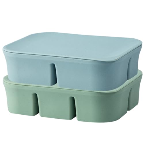 FUNNETOYU 2 Stück Multifunktionale Silikon Eiswürfelform mit Deckel Bpa Frei Gefriergeeignet Luftdichte Aufbewahrungsbox für Babynahrung Eis Snacks Einfach zu Reinigen Langlebig Fächer Blau FUNNETOYU 2 Stück Multifunktionale Silikon Eiswürfelform mit Deckel Bpa Frei Gefriergeeignet Luftdichte Aufbewahrungsbox für Babynahrung Eis Snacks Einfach zu Reinigen Langlebig Fächer Blau von FUNNETOYU