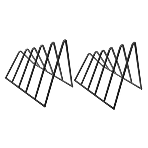 FUNNETOYU 2 Stück Multifunktionales Buchständer Dreieckiges Design Stabiler Desktop Organizer als Dokumentenhalter und Zeitschriftenablage für Büro und Zuhause Schwarz von FUNNETOYU