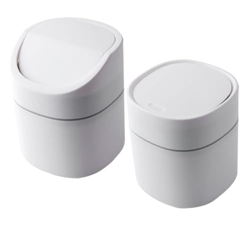 FUNNETOYU 2 Stück Nordischer Stil Tischabfalleimer mit Deckel Mini Mülleimer für Küche Büro Schlafzimmer Praktischer Kunststoff Abfallbehälter Weiß für Desktop Nutzung FUNNETOYU 2 Stück Nordischer Stil Tischabfalleimer mit Deckel Mini Mülleimer für Küche Büro Schlafzimmer Praktischer Kunststoff Abfallbehälter Weiß für Desktop Nutzung von FUNNETOYU