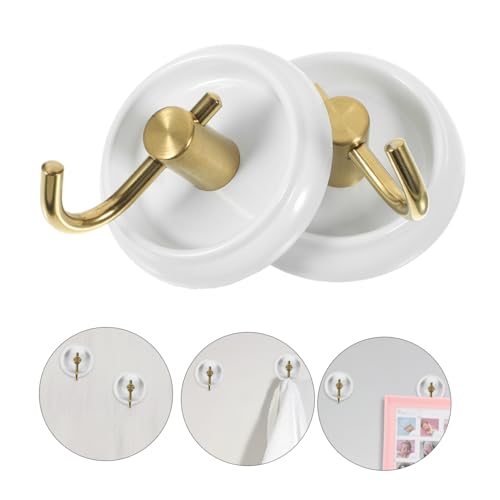 FUNNETOYU 2 Stück Selbstklebende Wandhaken Ohne Bohren Rundes Design Extra Stark Für Handtücher Kleidung Bad Und Toilette Geeignet von FUNNETOYU