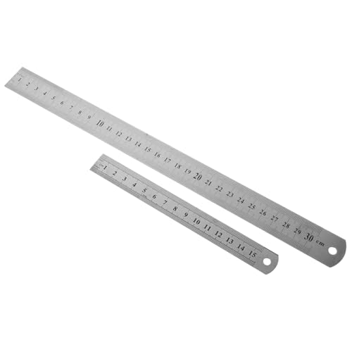 FUNNETOYU 2 Stück Stahllineer Mit Zweiseitigem Maßstab Handwerk Messung Multipack Zentimeter Für Gerade Herrscher Messlineal Zeichnung Lineal Mit Gerader Kante Malen Silber Rostfreier Stahl FUNNETOYU 2 Stück Stahllineer Mit Zweiseitigem Maßstab Handwerk Messung Multipack Zentimeter Für Gerade Herrscher Messlineal Zeichnung Lineal Mit Gerader Kante Malen Silber Rostfreier Stahl von FUNNETOYU