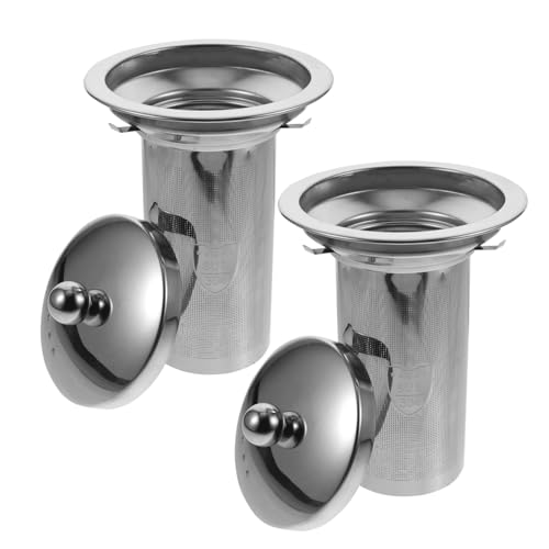 FUNNETOYU 2 Stück Teesieb mit Deckel Großer Teefilter Ersatz für Teekannen Hitzebeständig Feinmaschig Langlebig für Losen Tee und Kräuterfilter von FUNNETOYU