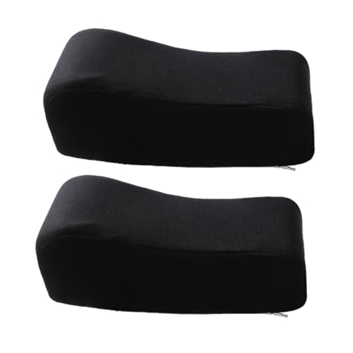 FUNNETOYU 2 Stück Teiliges Armlehnenkissen für Bürostuhl rutschfest mit Silikonpartikeln Hautfreundlicher Baumwollbezug Waschbar mit Hochdichtem Memory Schaum Ergonomisch Erhöhte von FUNNETOYU