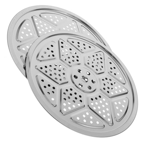 FUNNETOYU 2 Stück Teiliges Edelstahl Dämpfeinsatz Rundes Gareinsatz Topf für Gemüse Meeresfrüchte Dämpfen Stabiles Steamer Insert mit Einfachem Reinigungskomfort für Vielseitiges Kochen von FUNNETOYU
