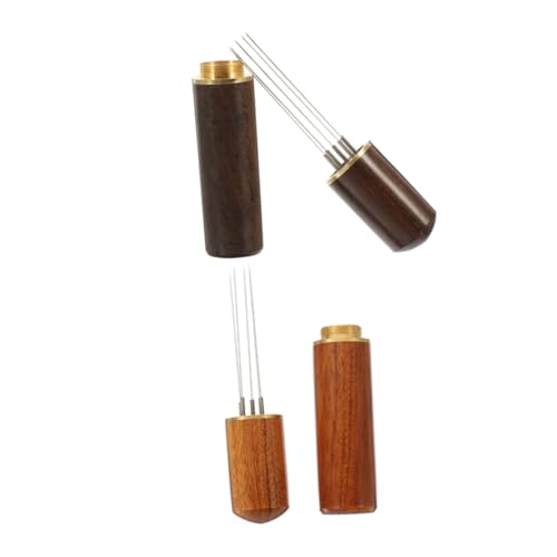FUNNETOYU 2 Stück Teiliges Espresso Nadel Verteiler- Edelstahl Holz Kaffee Rührer Ergonomisch Einfach zu Reinigen Vielseitig für Zuhause und Outdoor Gebrauch von FUNNETOYU