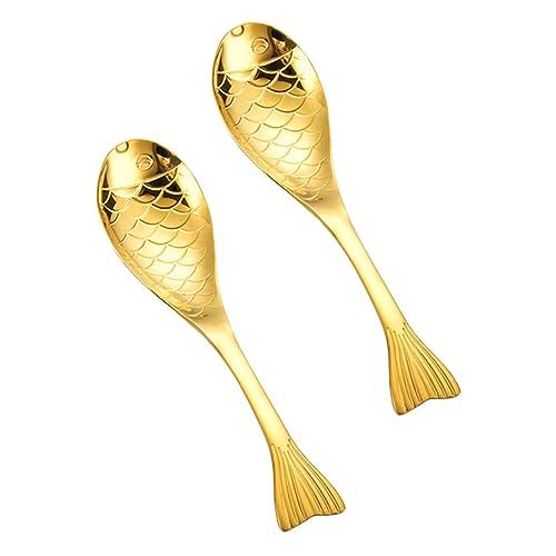 FUNNETOYU 2 Stück Teiliges Fischlöffel Goldfarben Große Küchenlöffel Cartoon Design Robust Spülmaschinenfest Für Haushalt Dessert Rühren Mischen FUNNETOYU 2 Stück Teiliges Fischlöffel Goldfarben Große Küchenlöffel Cartoon Design Robust Spülmaschinenfest Für Haushalt Dessert Rühren Mischen von FUNNETOYU
