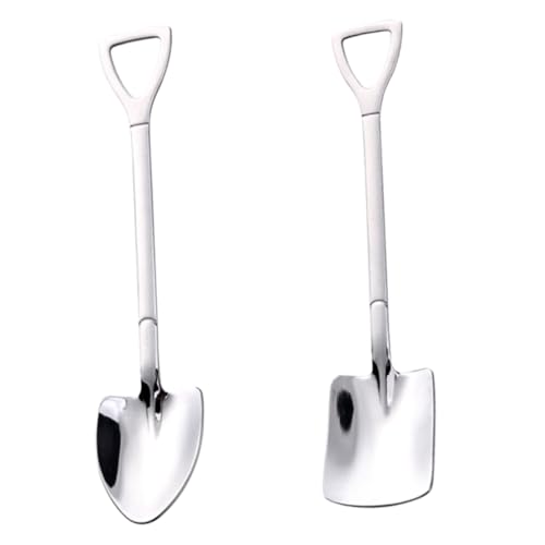 FUNNETOYU 2 Stück Teiliges Set Edelstahl Dessertlöffel mit Schaufel Design Hochglanzpoliert Stilvoll für Restaurant Zuhause Kaffee und Dessert Geschenkbox Inklusive von FUNNETOYU