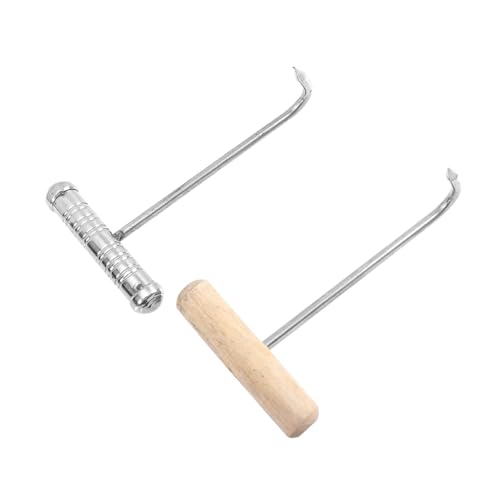 FUNNETOYU 2 Stück Teiliges T Förmige Fleischknochenhaken mit Robustem Griff Scharfe Edelstahl Haken für Fleischverarbeitung für Metzger Küchen und Grillrestaurants von FUNNETOYU