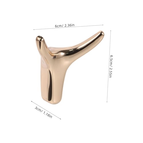 FUNNETOYU 2 Stück Wandhaken Horn design aus Robuster Halter für Handtücher und Kleidung Goldfarbene Dekorative Wandhaken Platzsparend und Modern für Bad und Garderobe von FUNNETOYU