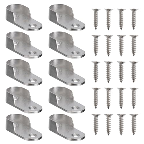 FUNNETOYU 20 Stück Kleiderstangenhalterung Wandmontage Kleiderstangenstütze aus Zinklegierung Stabile und Praktische Garderobenbrackets für Holzstangen von FUNNETOYU