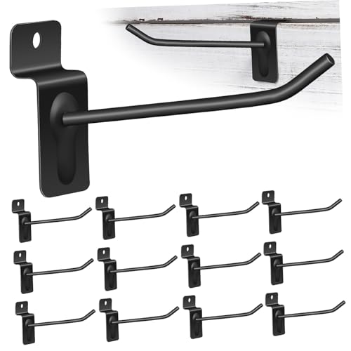 FUNNETOYU 20 Stück Schwarze Slatwall Haken aus Robustem Schwere Wandhaken für Garage und Platzsparende Wandmontage Einfache Installation Vielseitige Aufbewahrungslösung für Slatwall FUNNETOYU 20 Stück Schwarze Slatwall Haken aus Robustem Schwere Wandhaken für Garage und Platzsparende Wandmontage Einfache Installation Vielseitige Aufbewahrungslösung für Slatwall von FUNNETOYU