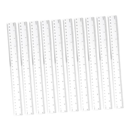 FUNNETOYU 20 Stück Teiliges Transparentes Kunststofflineal mit Dualer Präzises Messwerkzeug für Schule Büro und Zuhause Leicht und Platzsparend für Schüler und Profis von FUNNETOYU