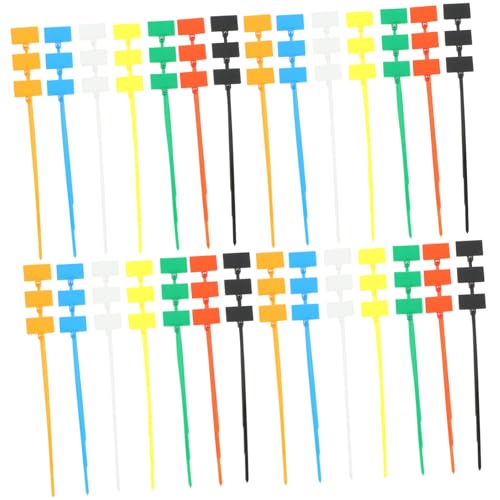 FUNNETOYU 250 Stück Nylon Kabelbinder mit Beschriftungsfeld Selbstsichernd Gemischt Starke Kabelmarkierer für Kabelmanagement zur Kabelbeschriftung und Organisation von FUNNETOYU