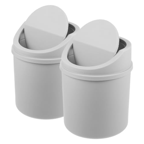 FUNNETOYU 2Stücke Mini Desktop Mülleimer mit Deckel Praktischer Abfalleimer für Büro und Zuhause Kleiner Müllbehälter für Schreibtisch für Teebeutel und Verpackungen von FUNNETOYU