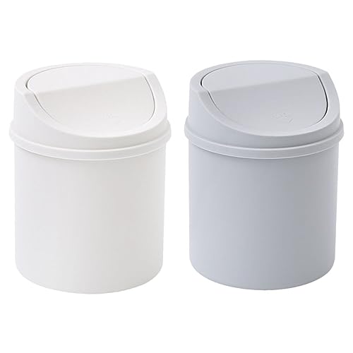 FUNNETOYU 2Stücke Mini Mülleimer mit Deckel Kunststoff Schreibtisch Abfallbehälter für Zuhause Graue und Weiße Farben Langlebig und Platzsparend für Büro und Wohnzimmer FUNNETOYU 2Stücke Mini Mülleimer mit Deckel Kunststoff Schreibtisch Abfallbehälter für Zuhause Graue und Weiße Farben Langlebig und Platzsparend für Büro und Wohnzimmer von FUNNETOYU