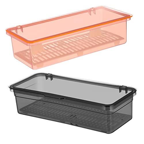 FUNNETOYU 2Stücke Teiliges Utensilienbehälter mit Deckel Kunststoff Besteck Organizer für Küchenarbeitsplatten mit Abflussbrett für Sauberes und Trockenes Besteck FUNNETOYU 2Stücke Teiliges Utensilienbehälter mit Deckel Kunststoff Besteck Organizer für Küchenarbeitsplatten mit Abflussbrett für Sauberes und Trockenes Besteck von FUNNETOYU
