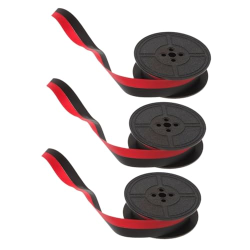 FUNNETOYU 3 Rollen Nylon Schreibmaschinenband Rot schwarz Kompatibel mit Langlebiges Schnelles Ersatzband mit Lichtechtem Farbband für Alte Mechanische Schreibmaschinen von FUNNETOYU