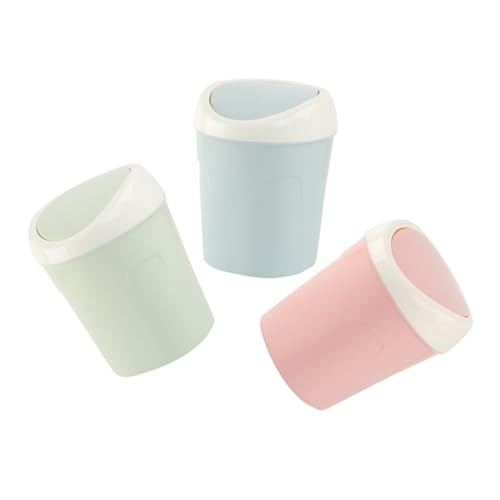FUNNETOYU 3 Stück Mini Abfalleimer mit Schwingdeckel Praktischer Tischmülleimer für Büro Bad und Wohnzimmer aus Wiederverwendbarem Material Kompakte Rosa Blau und Grün FUNNETOYU 3 Stück Mini Abfalleimer mit Schwingdeckel Praktischer Tischmülleimer für Büro Bad und Wohnzimmer aus Wiederverwendbarem Material Kompakte Rosa Blau und Grün von FUNNETOYU