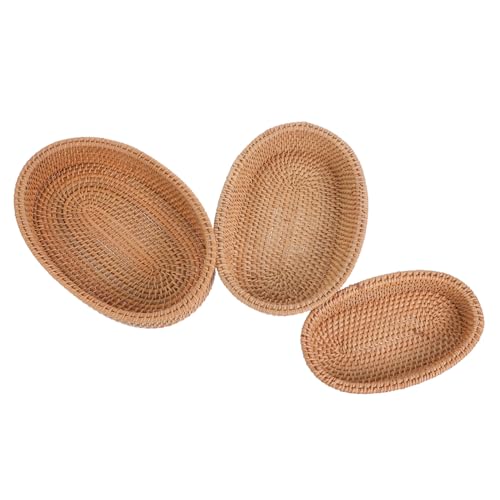FUNNETOYU 3 Stück Teiliges Handgewebtes Rattan Servierkorb Oval Langlebig Vielseitig für Küche und Essbereich Snack Brotkorb Dekorativ Platzsparend für Zuhause FUNNETOYU 3 Stück Teiliges Handgewebtes Rattan Servierkorb Oval Langlebig Vielseitig für Küche und Essbereich Snack Brotkorb Dekorativ Platzsparend für Zuhause von FUNNETOYU