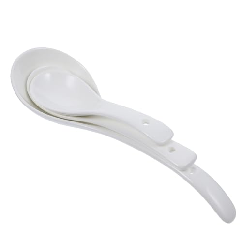 FUNNETOYU 3 Stück Teiliges Keramik löffel Kompakter Porzellan suppenkelle mit Langem Griff Vielseitig für Suppe Reis Ramen und Haushalt Lebensmittelecht Einfach zu Reinigen Stilvoll und FUNNETOYU 3 Stück Teiliges Keramik löffel Kompakter Porzellan suppenkelle mit Langem Griff Vielseitig für Suppe Reis Ramen und Haushalt Lebensmittelecht Einfach zu Reinigen Stilvoll und von FUNNETOYU