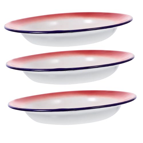 FUNNETOYU 3 Stück Teiliges Set Vintage Emaille Snackplatten Robuste Servierplatten für Snacks Obst und Desserts Chinesisches Design Stapelbar und Langlebig FUNNETOYU 3 Stück Teiliges Set Vintage Emaille Snackplatten Robuste Servierplatten für Snacks Obst und Desserts Chinesisches Design Stapelbar und Langlebig von FUNNETOYU