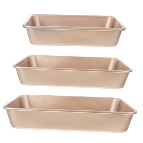 FUNNETOYU 3 Teiliges Backgeschirr Set Kuchenform Kastenform Ofenblech Tiefe Backform Kuchensicher Charolas Para Hornear Kuchenblech Kleines Backblech Grillbackblech von FUNNETOYU