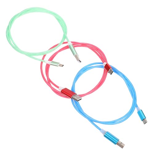 FUNNETOYU 3stücke Teiliges Type- -Kabel Mit Fließendem Licht Wassermelonengrün Rot Und Blau Für Smartphones Tablets Und USB-geräte Langlebig Und Tragbar FUNNETOYU 3stücke Teiliges Type- -Kabel Mit Fließendem Licht Wassermelonengrün Rot Und Blau Für Smartphones Tablets Und USB-geräte Langlebig Und Tragbar von FUNNETOYU