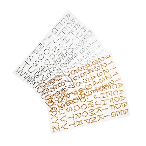 FUNNETOYU 4 Bögen Selbstklebende Aufkleber: Acryl-glitzer-strass-aufkleber Für Scrapbooking – Kunstprojekte, Alphabet- Und Zahlenaufkleber von FUNNETOYU