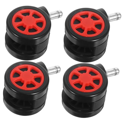 FUNNETOYU 4 Stück Bürostuhlrollen Robuste Langlebige Ersatz lenkrollen für Parkett Teppich Stylische Farbige Office Chair Wheels Einfache Installation für Komfortables von FUNNETOYU