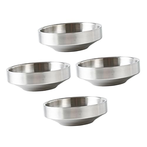 FUNNETOYU 4 Stück Edelstahl Gewürzschalen Doppelstöckig Kimchi Schalen Rutschfest Vielseitig Verwendbar Spülmaschinenfest für Zuhause Restaurant Picknick FUNNETOYU 4 Stück Edelstahl Gewürzschalen Doppelstöckig Kimchi Schalen Rutschfest Vielseitig Verwendbar Spülmaschinenfest für Zuhause Restaurant Picknick von FUNNETOYU