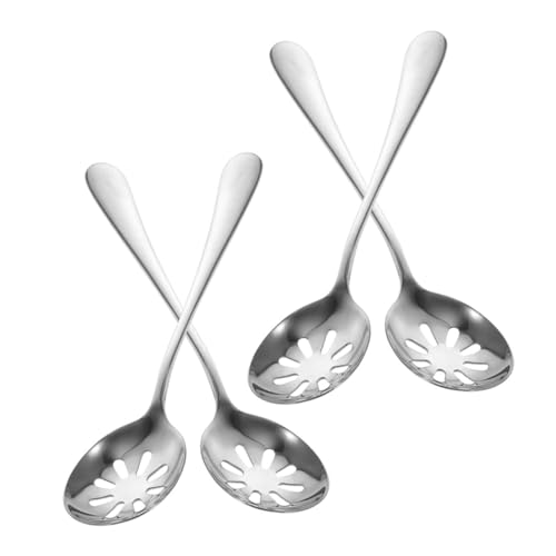 FUNNETOYU 4 Stück Edelstahl Schlitzlöffel Kleine Perforierte Servierlöffel Leichte Wiederverwendbare Küchenutensilien für Gemüse und Kochen Spülmaschinengeeignet für Haushalt und FUNNETOYU 4 Stück Edelstahl Schlitzlöffel Kleine Perforierte Servierlöffel Leichte Wiederverwendbare Küchenutensilien für Gemüse und Kochen Spülmaschinengeeignet für Haushalt und von FUNNETOYU