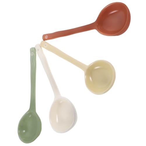 FUNNETOYU 4 Stück Keramik Suppenlöffel Haushaltslöffel Mehrzweck Keramiklöffel für Suppe Porridge und Dessert Hitzebeständig Sicher und Elegantes Design in Braun Grün Apricot FUNNETOYU 4 Stück Keramik Suppenlöffel Haushaltslöffel Mehrzweck Keramiklöffel für Suppe Porridge und Dessert Hitzebeständig Sicher und Elegantes Design in Braun Grün Apricot von FUNNETOYU