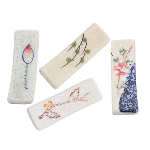FUNNETOYU 4 Stück Retro Keramik Essstäbchenablage und Löffelhalter für Küchentheke und Esstisch Stabiles Küchenutensilienzubehör mit Rustikalem Design und Vielseitiger Tischdekoration FUNNETOYU 4 Stück Retro Keramik Essstäbchenablage und Löffelhalter für Küchentheke und Esstisch Stabiles Küchenutensilienzubehör mit Rustikalem Design und Vielseitiger Tischdekoration von FUNNETOYU