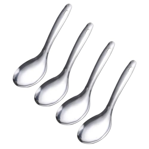 FUNNETOYU 4 Stück Teiliges Rostfreie Verschleißfeste Reislöffel aus Ergonomisch Leichter Servierlöffel für Haushalt und Küche Langlebiger Wiederverwendbarer Reisspatel von FUNNETOYU