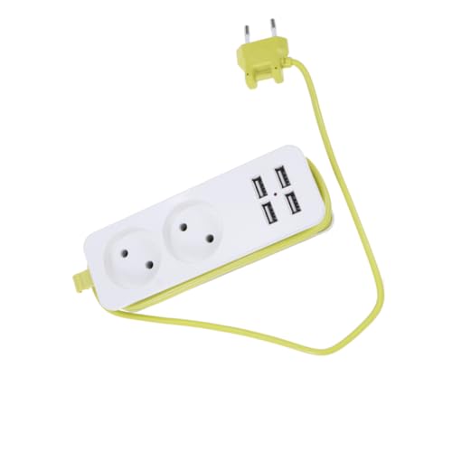 FUNNETOYU 4 Stück USB Steckdose mit Kabel Europäischer Standard für Zuhause Büro und Restaurant Weiß und Grün Schnellladung und Zuverlässig von FUNNETOYU