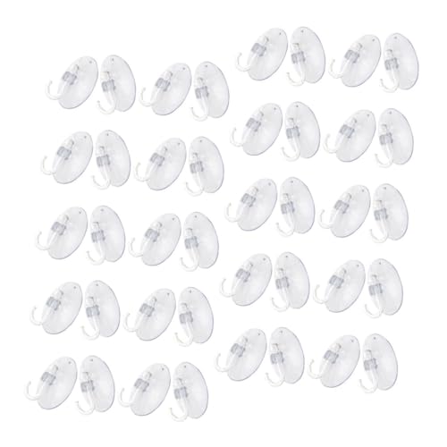 FUNNETOYU 40 Stück Wiederverwendbare Saugnapf Haken Transparent Extra Stark PVC Saugnapfhaken für Bad Küche Schlafzimmer Vielseitige Handtuchhalter und Wandhänger ohne Bohren Rückstandsfrei von FUNNETOYU