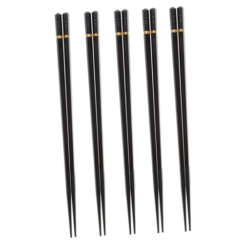 FUNNETOYU 5 Paare Spitze Hitzeschutz Essstäbchen aus Langlebigem Geruchsneutralem Material Verschleißfest und Korrosionsbeständig für Asiatische Speisen zu Hause Restaurant Schwarz FUNNETOYU 5 Paare Spitze Hitzeschutz Essstäbchen aus Langlebigem Geruchsneutralem Material Verschleißfest und Korrosionsbeständig für Asiatische Speisen zu Hause Restaurant Schwarz von FUNNETOYU