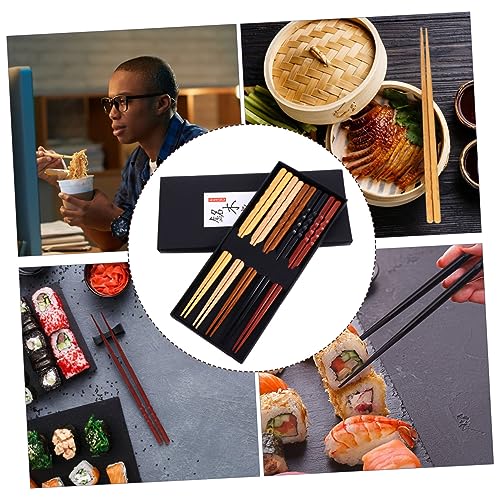 FUNNETOYU 5 Paare Wiederverwendbare Holz Essstäbchen im Japanischen Stil Rutschfestes Design Glatte Oberfläche Sicher für Mund für Sushi und Asiatische Gerichte Einfach zu Reinigen FUNNETOYU 5 Paare Wiederverwendbare Holz Essstäbchen im Japanischen Stil Rutschfestes Design Glatte Oberfläche Sicher für Mund für Sushi und Asiatische Gerichte Einfach zu Reinigen von FUNNETOYU