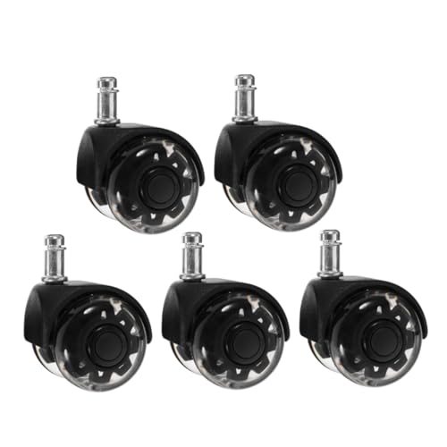 FUNNETOYU 5 Stück Bürostuhlrollen Schwarz transparent Geräuschlose Robuste Möbelrollen Kompatibel mit Bürostühlen und Gaming chairs Einfache Installation Langlebige für Hartböden FUNNETOYU 5 Stück Bürostuhlrollen Schwarz transparent Geräuschlose Robuste Möbelrollen Kompatibel mit Bürostühlen und Gaming chairs Einfache Installation Langlebige für Hartböden von FUNNETOYU